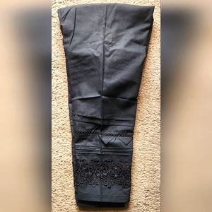 Black embroidered pakistani trouser, size is 39 inches in length